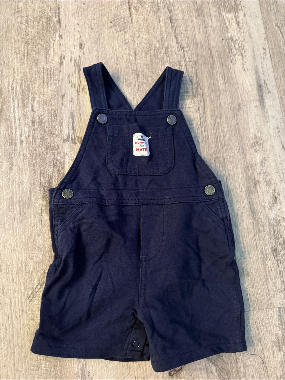 **4 for $15**Navy Blue Kids Short Overalls